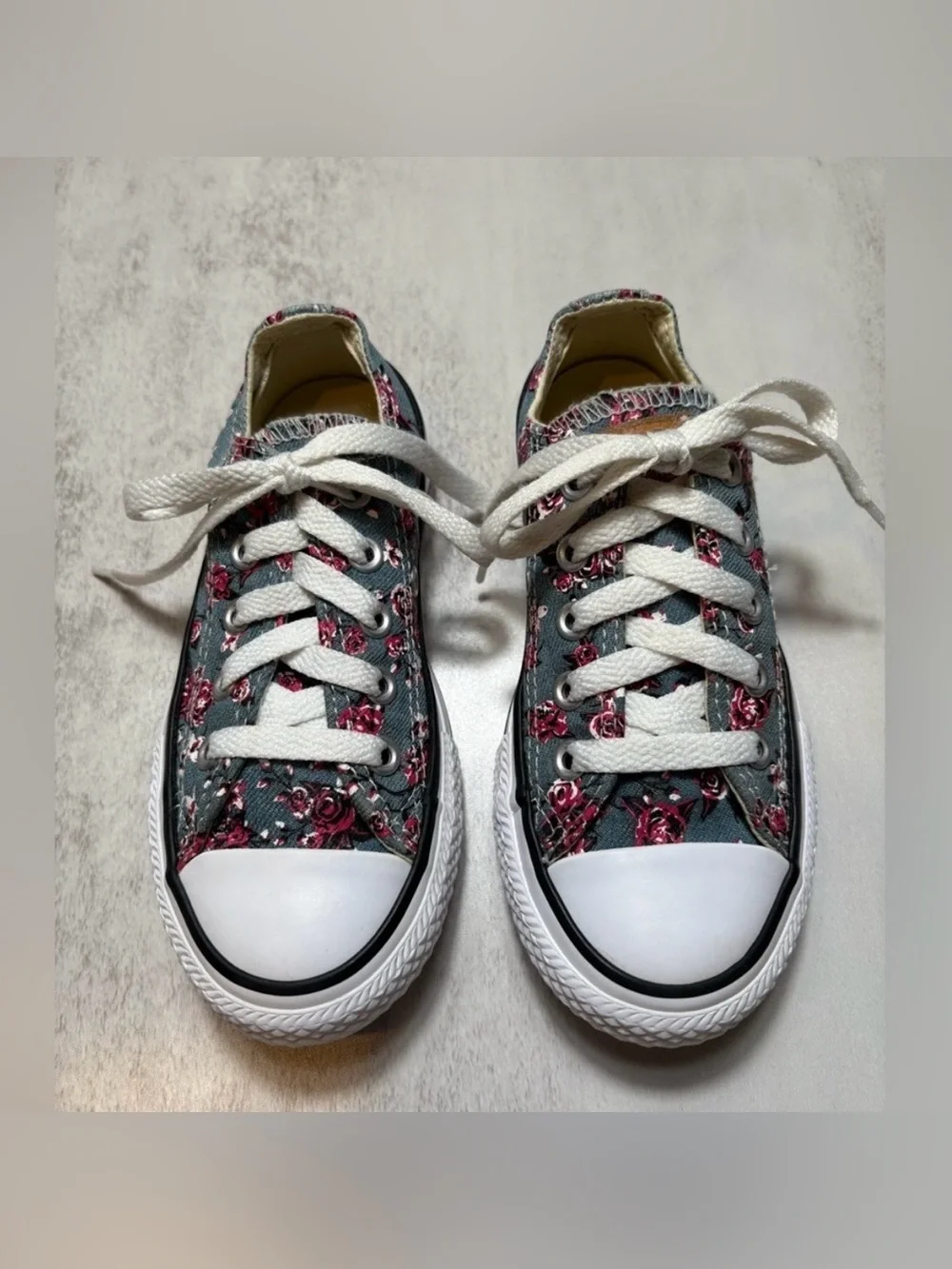 Converse Chuck Taylor All Star Low Top Sneakers Featuring Floral Rose Pattern